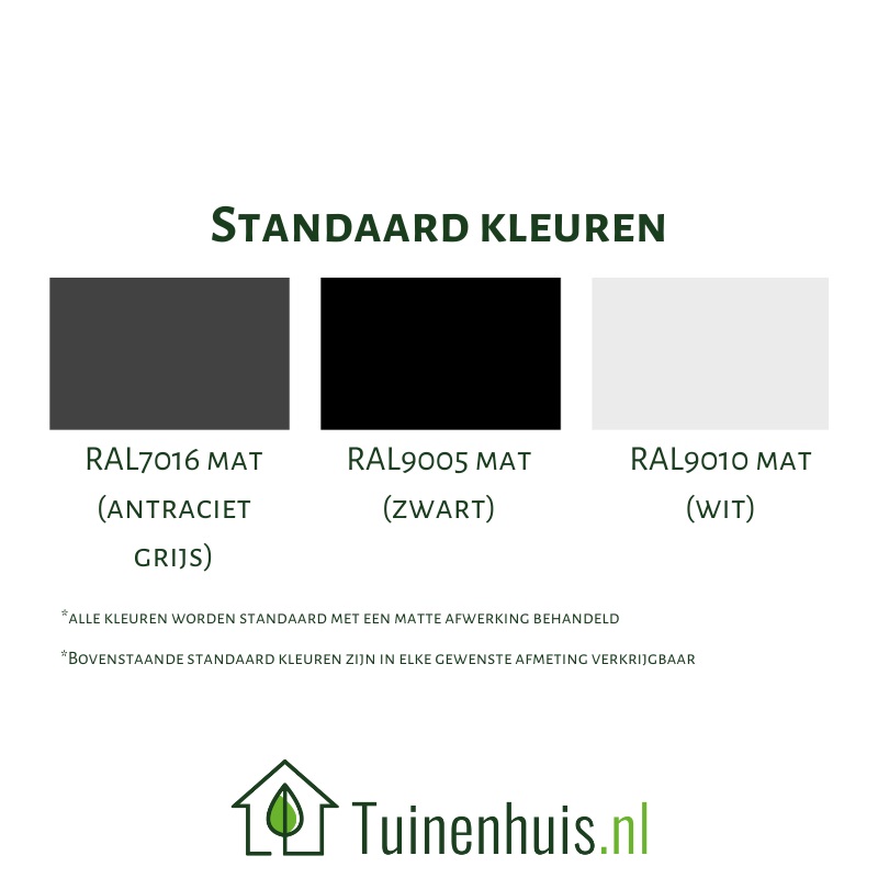 Standaard kleuren leverbaar -10-20-30-40-50-59