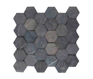 Parket hexagon grijs