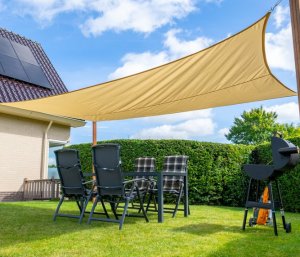 Zonnedoek Waterdicht Beige Rechthoek 4x5m - 160gr/m2